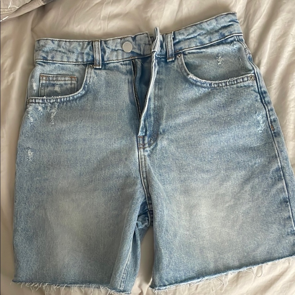 Classic Light Blue Denim Jean Shorts #09